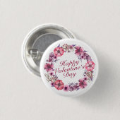 Eleganter wreath-Button-Knopf des Valentines Button (Vorne & Hinten)