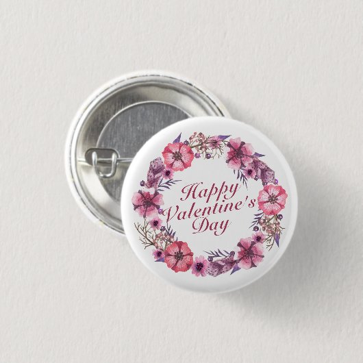 Eleganter wreath-Button-Knopf des Valentines Button (Vorne & Hinten)