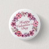 Eleganter wreath-Button-Knopf des Valentines Button (Vorderseite)