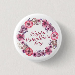 Eleganter wreath-Button-Knopf des Valentines Button