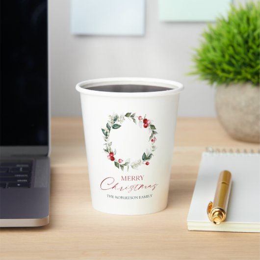 Eleganter Wreath Christmas Cup Pappbecher (InSitu)