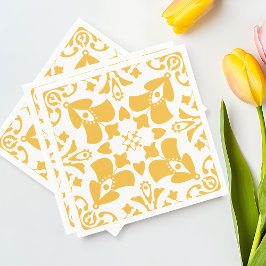 Eleganter Yellow Floral Chic Ostersonntag Brunch Serviette