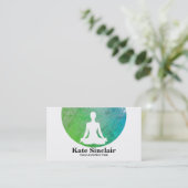 Eleganter Yoga-Dozent für Aquarellmediation Visitenkarte (Stehend Vorderseite)