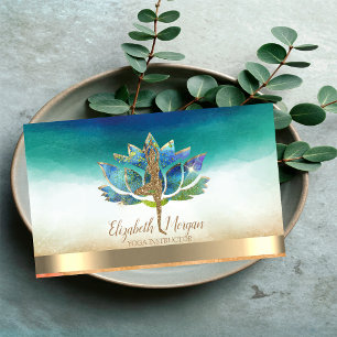 Eleganter Yoga Glitzer Girl, Blue Lotus Visitenkarte