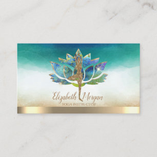 Eleganter Yoga Glitzer Girl, Blue Lotus Visitenkarte