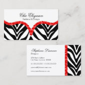 Eleganter Zebra-Druck-u. Paillette-Blick Visitenkarte (Vorne/Hinten)