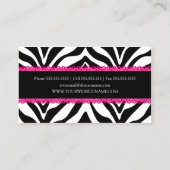 Eleganter Zebra-Druck u. rosa Spitze Visitenkarte (Rückseite)