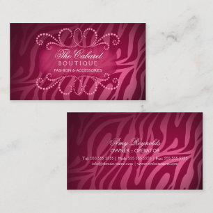 Eleganter Zebra-Druck-und Juwel-Strudel Visitenkarte