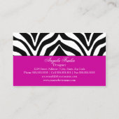 Eleganter Zebra-Druck Visitenkarte (Rückseite)