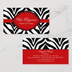 Eleganter Zebra-Druck Visitenkarte