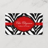 Eleganter Zebra-Druck Visitenkarte (Vorderseite)