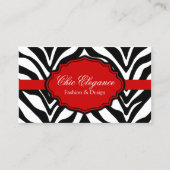 Eleganter Zebra-Druck Visitenkarte (Vorderseite)