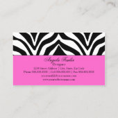 Eleganter Zebra-Druck Visitenkarte (Rückseite)