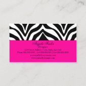 Eleganter Zebra-Druck Visitenkarte (Rückseite)