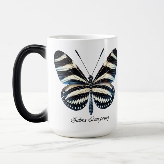 Eleganter Zebra-Langflügel-Schmetterlings-Wrap  Verwandlungstasse (Links)
