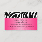 Eleganter Zebra-Mode-Schmuck Visitenkarte (Rückseite)