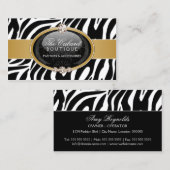 Eleganter Zebra-Mode-Schmuck Visitenkarte (Vorne/Hinten)