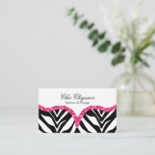 Eleganter Zebra-Muster-Paillette-Blick Visitenkarte (Stehend Vorderseite)