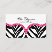 Eleganter Zebra-Muster-Paillette-Blick Visitenkarte (Vorderseite)
