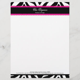 Eleganter Zebradruck und rosa Spitze Briefkopf