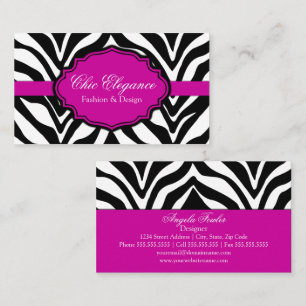 Eleganter Zebradruck Visitenkarte