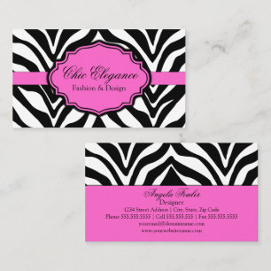 Eleganter Zebradruck Visitenkarte