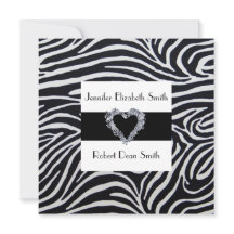 Eleganter Zebrastreifen Hochzeit Einladung