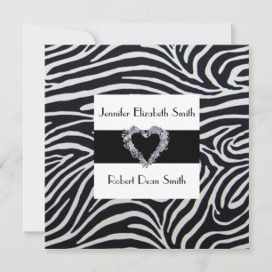 Eleganter Zebrastreifen Hochzeit Einladung