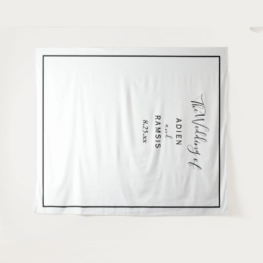 Eleganter zeitgemäßer Hochzeitstag Wandteppich (Vorderseite (Horizontal))