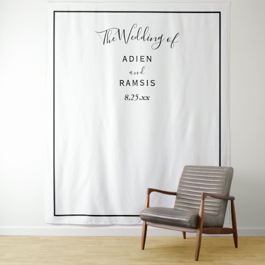 Eleganter zeitgemäßer Hochzeitstag Wandteppich (Beispiel)