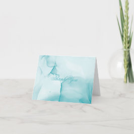 Eleganter, zeitgenössischer Blue Watercolor Tinte Dankeskarte