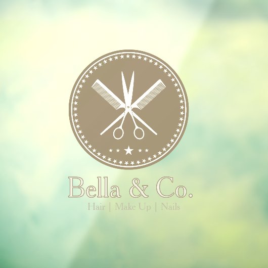 Eleganter zeitloser Beruflicher Friseur und Schönh Fensteraufkleber (Blatt 3)