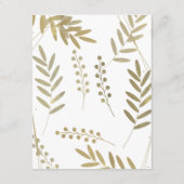 Eleganter zeitloser Soft Gold BlumenMinimalismus Begleitkarte (Rückseite)