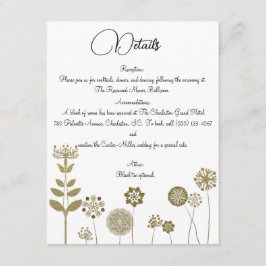 Eleganter zeitloser Soft Gold BlumenMinimalismus Begleitkarte