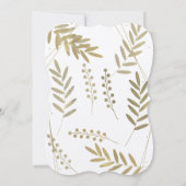 Eleganter zeitloser Soft Gold BlumenMinimalismus Einladung (Rückseite)