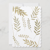 Eleganter zeitloser Soft Gold BlumenMinimalismus Einladung (Rückseite)