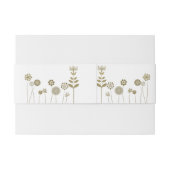 Eleganter zeitloser Soft Gold BlumenMinimalismus Einladungsbanderole (Rückseitenbeispiel)