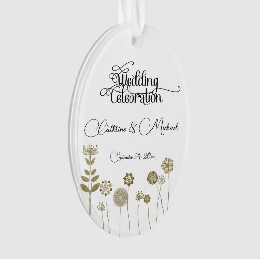 Eleganter zeitloser Soft Gold BlumenMinimalismus Ornament (Vorderseite)