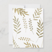 Eleganter zeitloser Soft Gold BlumenMinimalismus RSVP Karte (Rückseite)