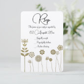 Eleganter zeitloser Soft Gold BlumenMinimalismus RSVP Karte (Stehend Vorderseite)