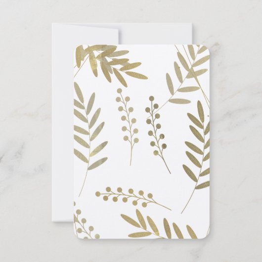 Eleganter zeitloser Soft Gold BlumenMinimalismus RSVP Karte (Rückseite)