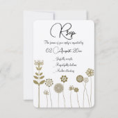 Eleganter zeitloser Soft Gold BlumenMinimalismus RSVP Karte (Vorderseite)