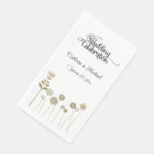 Eleganter zeitloser Soft Gold BlumenMinimalismus Serviette (Ecke)