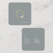 Eleganter Zen Quadratische Visitenkarte (Vorne/Hinten)