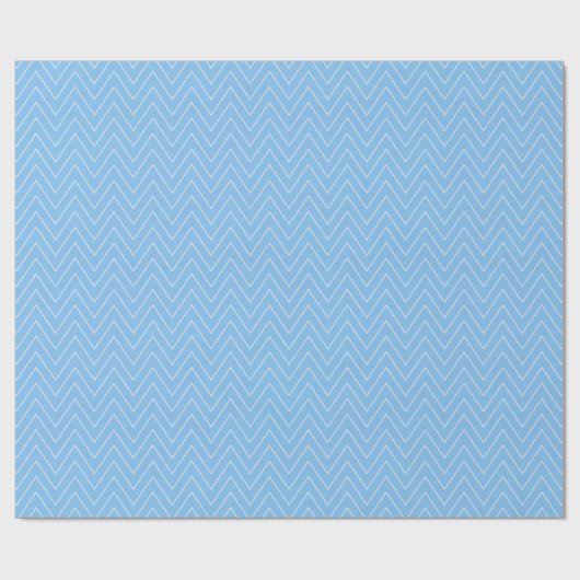 Eleganter Zickzack Geschenkwrap in Blau und Weiß Geschenkpapier (Flach)