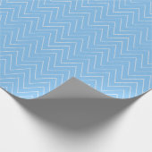 Eleganter Zickzack Geschenkwrap in Blau und Weiß Geschenkpapier (Ecke)