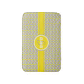 Eleganter, Zickzack mit Monogramm Name in Gelb und Badematte (Vorderseite Vertikal)