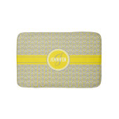 Eleganter, Zickzack mit Monogramm Name in Gelb und Badematte (Vorderseite)