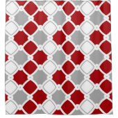 Eleganter Zierstil, weiß, bordeauxrot, grau Duschvorhang (Vorderseite)