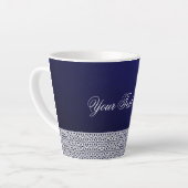 Eleganter Ziervektor blau, weiß geschrieben Milchtasse (Linke Ecke)